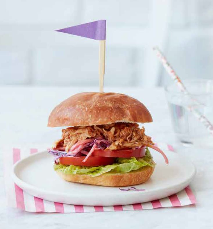 Pulled Chicken Baps Recipe by Annabel Karmel