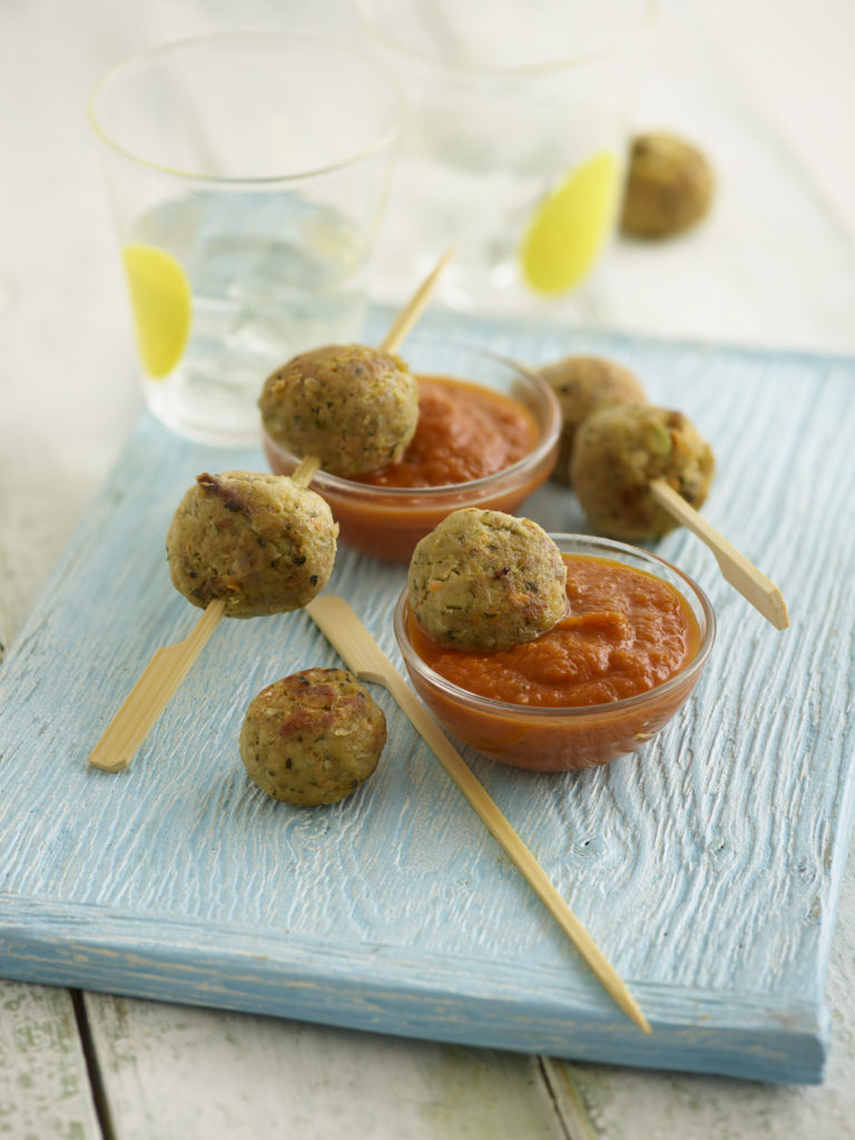 Chicken Balls with Pesto in a Tomato Sauce recipe by Annabel Karmel