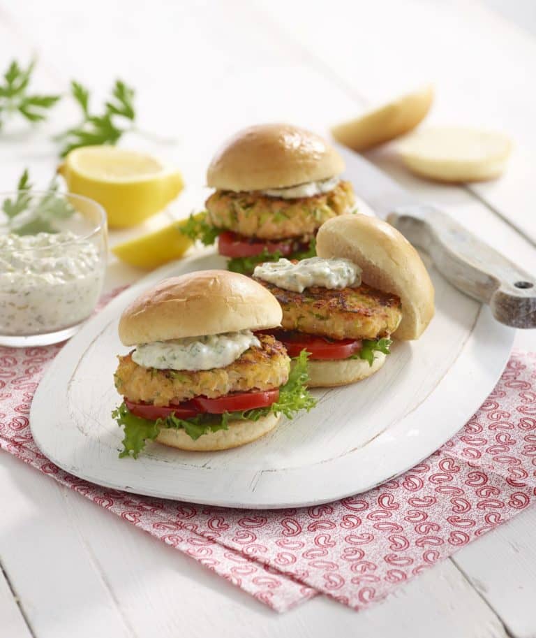 Salmon & Cod Burgers recipe by Annabel Karmel