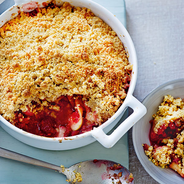 Peach, Raspberry & Apple Crumble recipe by Annabel Karmel