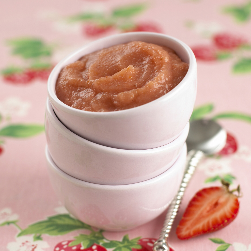 Peach, Apple and Strawberry Puree recipe by Annabel Karmel