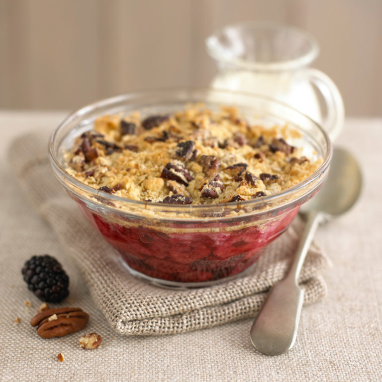 Raspberry & Blackberry Crumble recipe by Annabel Karmel