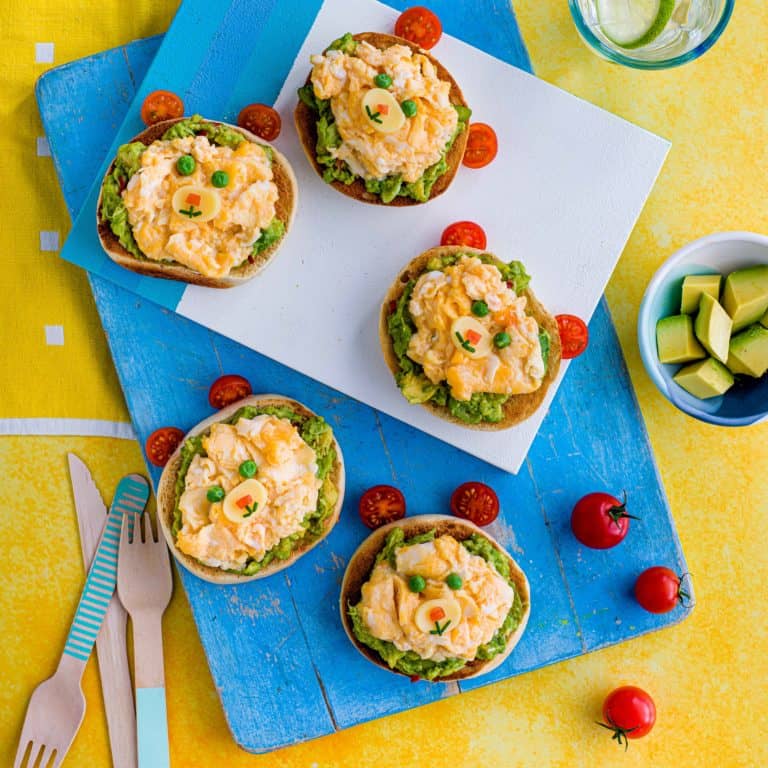 Scrambled Egg & Guacamole Teddy Bears recipe by Annabel Karmel