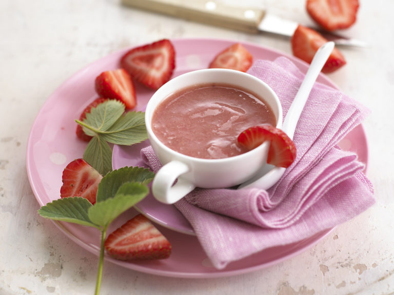 Strawberry, Peach & Pear Puree recipe by Annabel Karmel