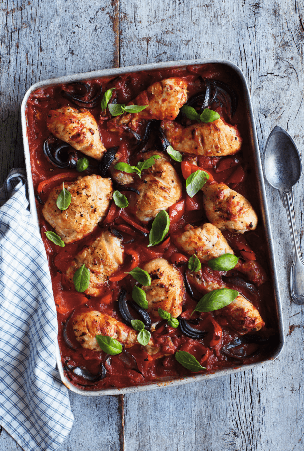 Mediterranean Oven-Baked Chicken Drumsticks recipe by Annabel Karmel