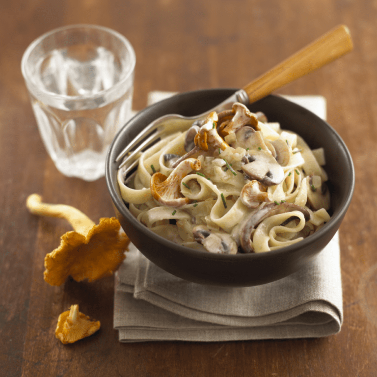 Field, Flat & Wild Mushroom Tagliatelle recipe by Annabel Karmel