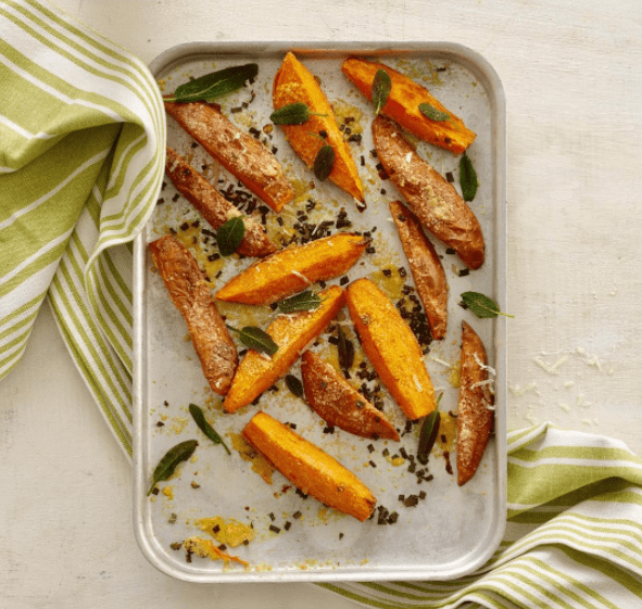 Parmesan Roasted Sweet Potato Wedges Recipe by Annabel Karmel